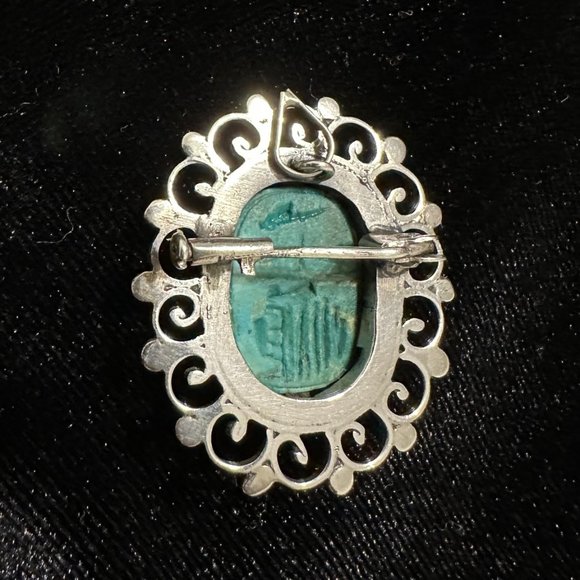 Sterling Turquoise Pin/Pendant - Picture 2 of 4